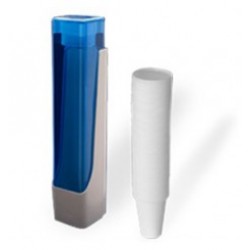 Dispensador Vasos Plástico Blanco/Azul 150cc 